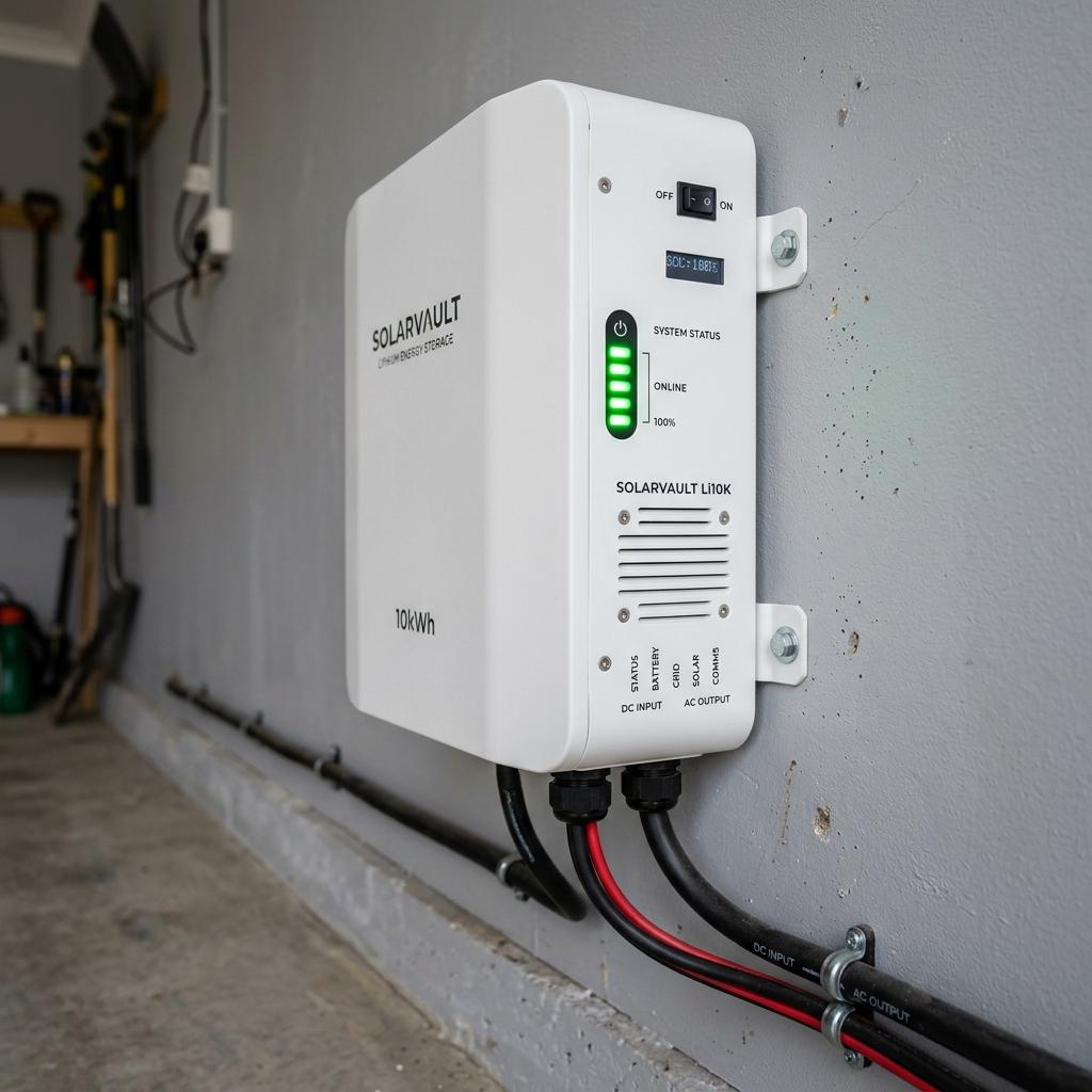 Lithium battery bank connected to solar inverter by EAR Engineering in Stellenbosch